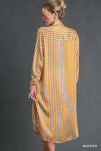 Load image into Gallery viewer, Striped Long Sleeve Button Down Midi Dre
