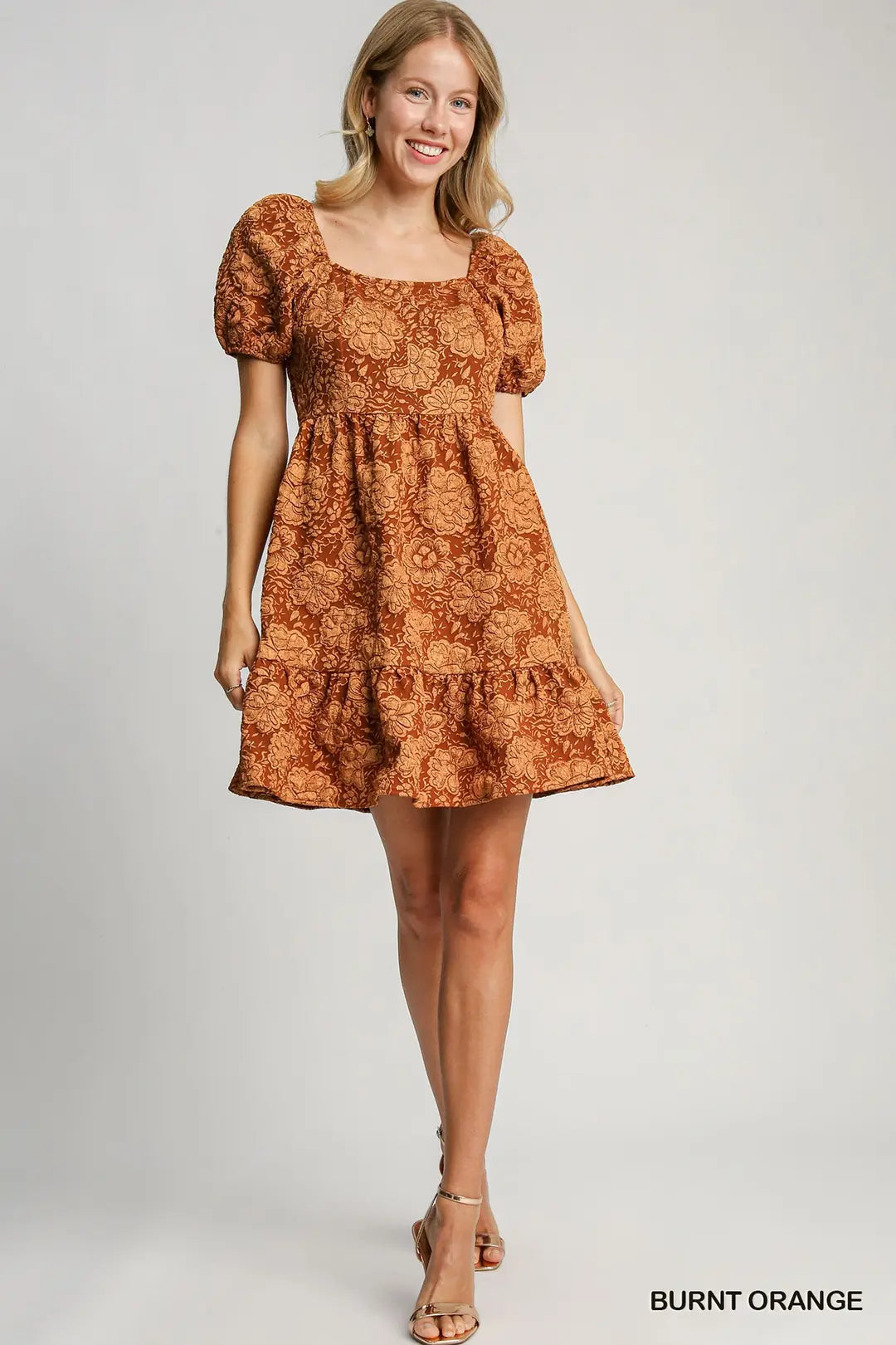 Jacquard Print Mini Dress