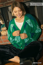 Load image into Gallery viewer, PLUS Argyle Pattern Button Front Cardiga

