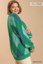 Load image into Gallery viewer, PLUS Argyle Pattern Button Front Cardiga
