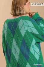 Load image into Gallery viewer, PLUS Argyle Pattern Button Front Cardiga
