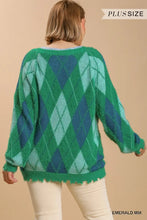 Load image into Gallery viewer, PLUS Argyle Pattern Button Front Cardiga

