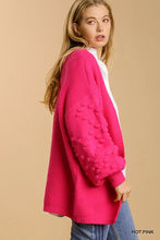 Load image into Gallery viewer, Open Front Cardigan Sweater with Pom Pom
