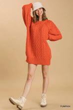 Load image into Gallery viewer, Round Neck Cable Knit Sweater Dress

