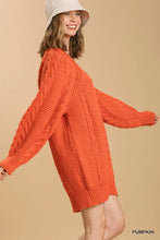 Load image into Gallery viewer, Round Neck Cable Knit Sweater Dress
