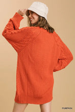 Load image into Gallery viewer, Round Neck Cable Knit Sweater Dress
