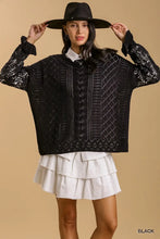 Load image into Gallery viewer, Crochet Lace Pointelle Knit Sweater
