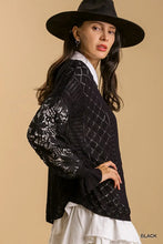 Load image into Gallery viewer, Crochet Lace Pointelle Knit Sweater
