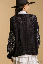 Load image into Gallery viewer, Crochet Lace Pointelle Knit Sweater
