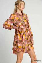 Load image into Gallery viewer, Floral Print Collared Mini Dress
