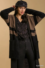 Load image into Gallery viewer, Color Block Cardigan Sweater with Hoodie
