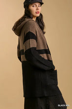 Load image into Gallery viewer, Color Block Cardigan Sweater with Hoodie
