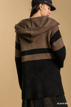 Load image into Gallery viewer, Color Block Cardigan Sweater with Hoodie
