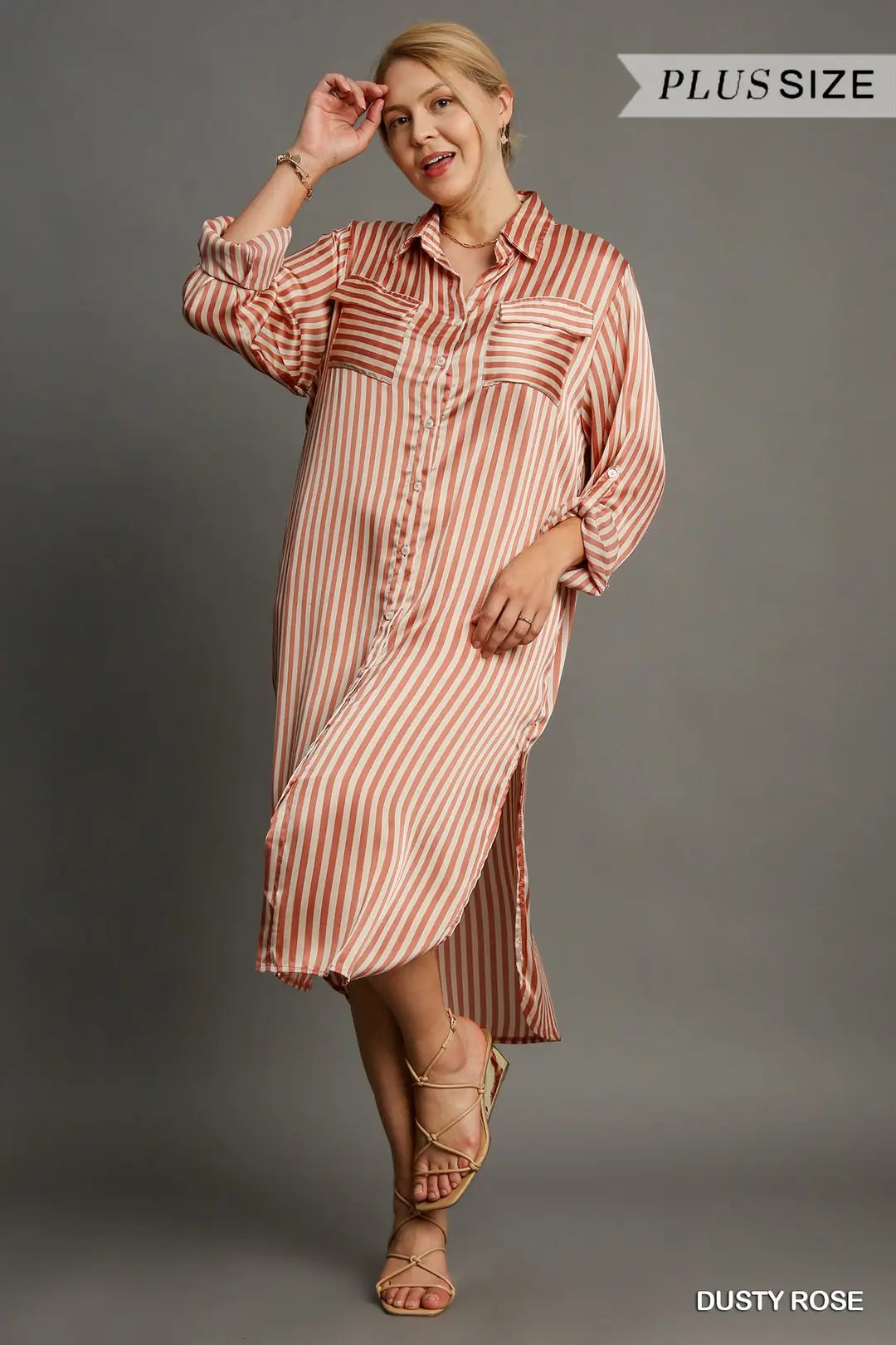 3/4 Sleeve Sweater Dress and Ribbed Hem