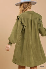 Load image into Gallery viewer, Snow Washed Ruffle Sleeve Dress
