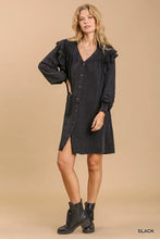 Load image into Gallery viewer, Snow Washed Ruffle Sleeve Dress
