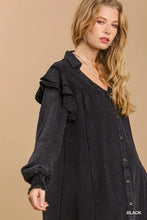Load image into Gallery viewer, Snow Washed Ruffle Sleeve Dress
