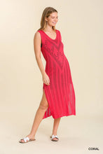 Load image into Gallery viewer, Sweater Knit V-Neck Slip Dress with Side
