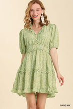 Load image into Gallery viewer, Floral Print Ruffle Detail Dress with Op
