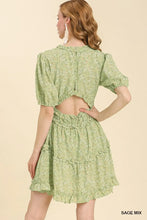 Load image into Gallery viewer, Floral Print Ruffle Detail Dress with Op
