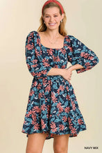 Load image into Gallery viewer, Puff Sleeve Dress with Cut Out Tie Back
