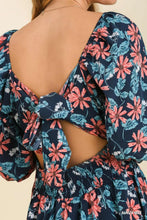 Load image into Gallery viewer, Puff Sleeve Dress with Cut Out Tie Back
