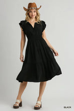 Load image into Gallery viewer, Flutter Sleeved Midi Dress with Smocked
