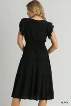 Load image into Gallery viewer, Flutter Sleeved Midi Dress with Smocked
