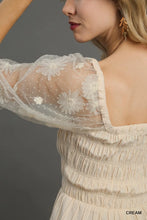 Load image into Gallery viewer, Woven Fabric 3D Floral Lace Top &amp; Smocki
