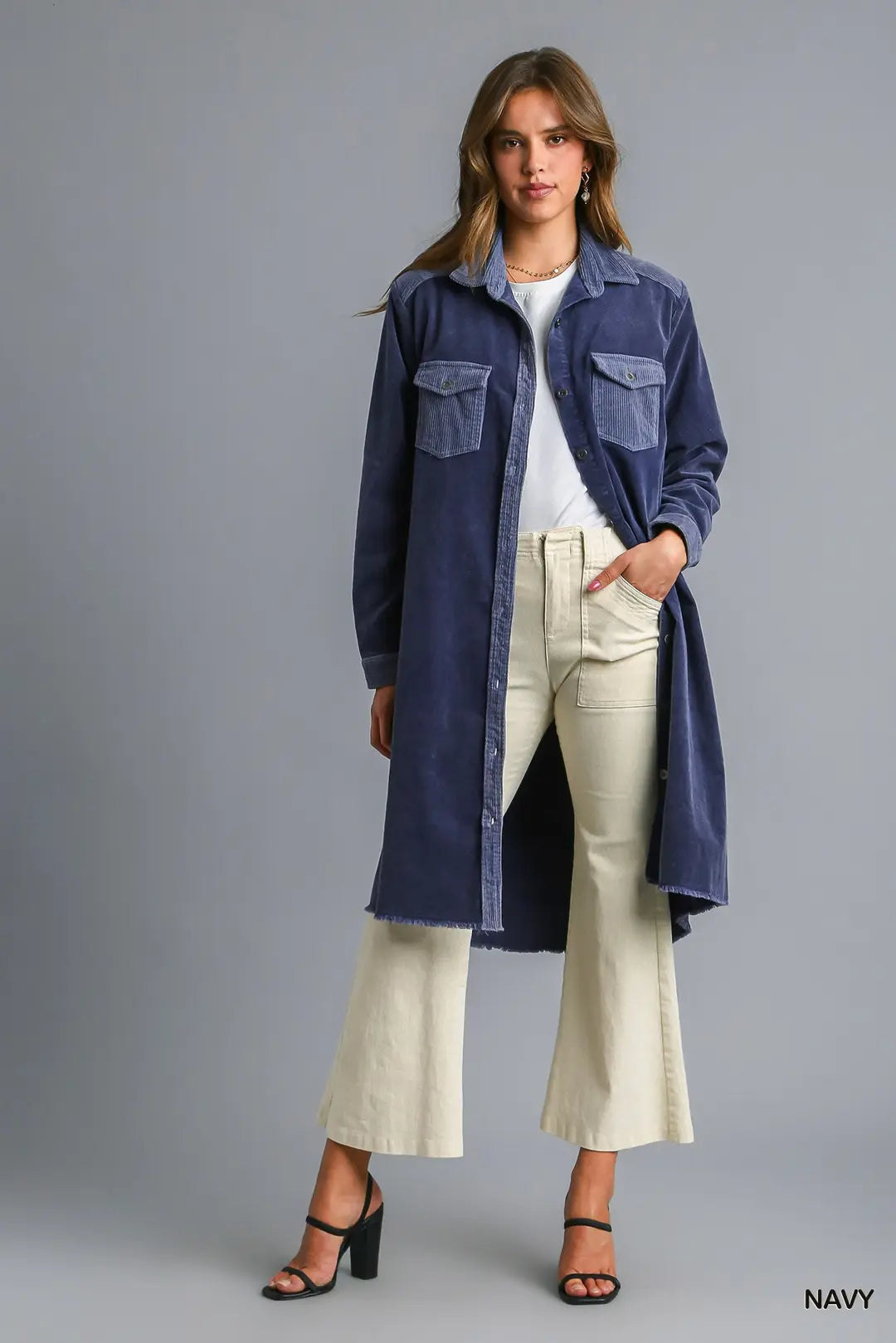 Mineral Wash Corduroy Button Down Shirt