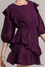 Load image into Gallery viewer, Asymmetrical Tiered Dress with Ruffle 3/
