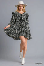 Load image into Gallery viewer, Flower Tiered Dress with Ric Rac Trim
