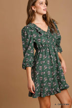Load image into Gallery viewer, Mini Corduroy Mixed Print Dress with Ruf
