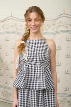 Load image into Gallery viewer, Gingham Sleeveless Side Tie Babydoll Top
