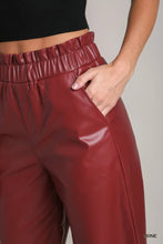 Load image into Gallery viewer, Faux Leather Pants with Elastic Waistban
