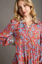 Load image into Gallery viewer, Mix Match Floral Print Collared Neck Dre
