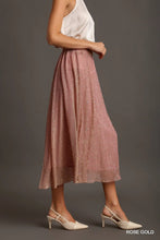 Load image into Gallery viewer, Pleats Shimmer Midi Skirt with Elastic W
