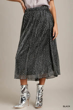 Load image into Gallery viewer, Pleats Shimmer Midi Skirt with Elastic W
