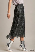 Load image into Gallery viewer, Pleats Shimmer Midi Skirt with Elastic W
