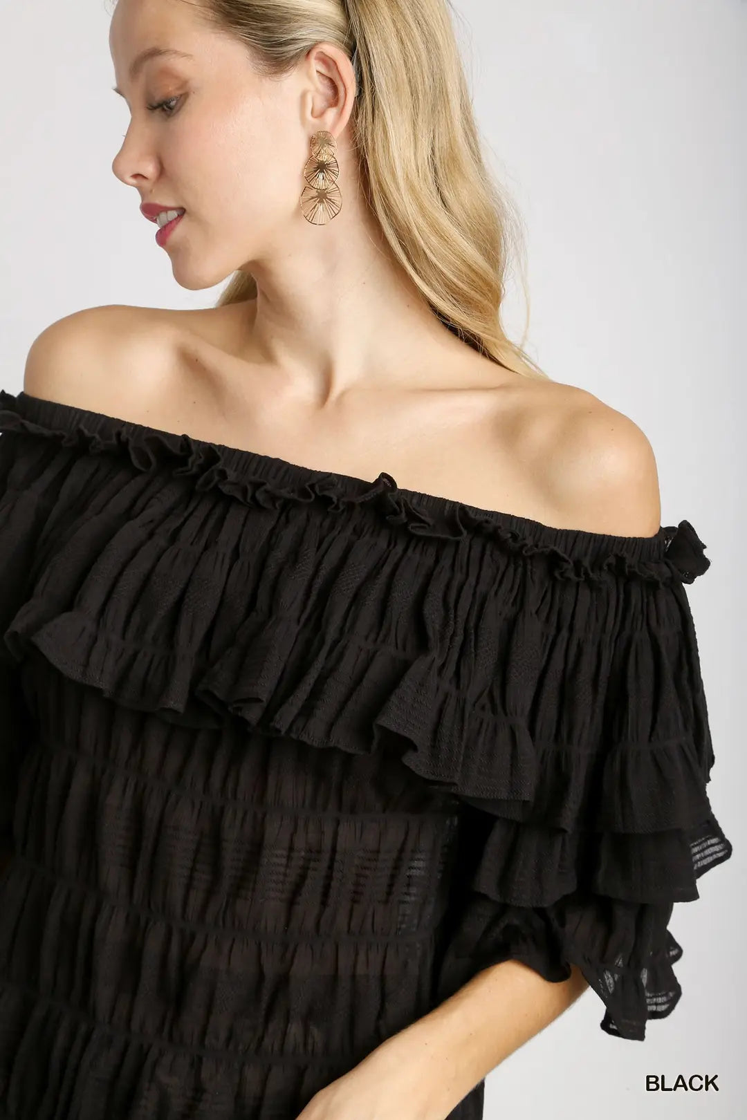 Textured Off The Shoulder Top