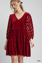 Load image into Gallery viewer, Tiered Velvet Mini Dress
