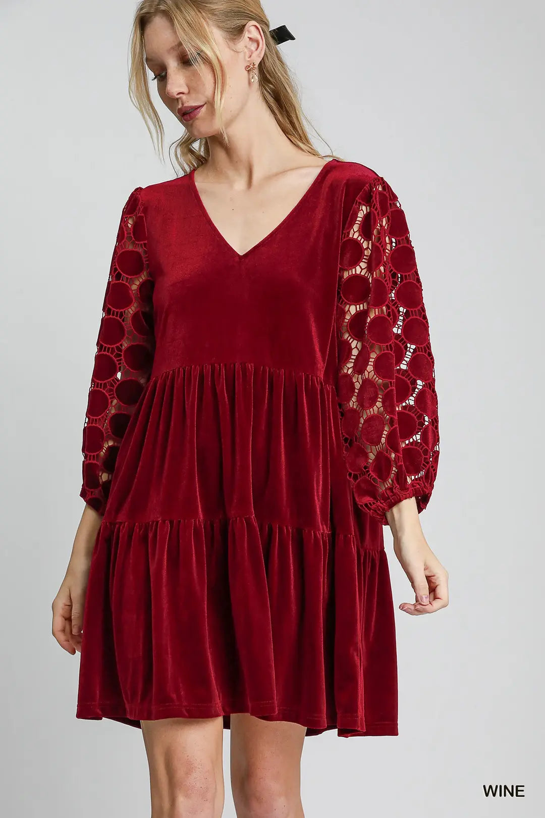 Tiered Velvet Mini Dress