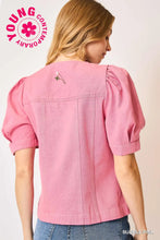 Load image into Gallery viewer, V Neck Denim Button Down Top
