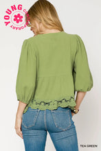 Load image into Gallery viewer, Cotton Gauze Lace Bottom Top
