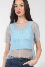 Load image into Gallery viewer, Jewel Fishnet Crochet Knit Top
