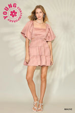 Load image into Gallery viewer, Tiered Romper with Cut Out Smocked Waist

