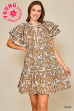 Load image into Gallery viewer, Floral Ruffle Sleeve Babydoll Dress
