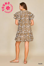 Load image into Gallery viewer, Floral Ruffle Sleeve Babydoll Dress
