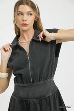 Load image into Gallery viewer, Mineral Wash Collared Mini Dress
