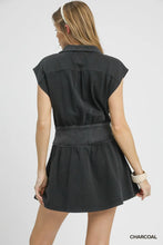 Load image into Gallery viewer, Mineral Wash Collared Mini Dress
